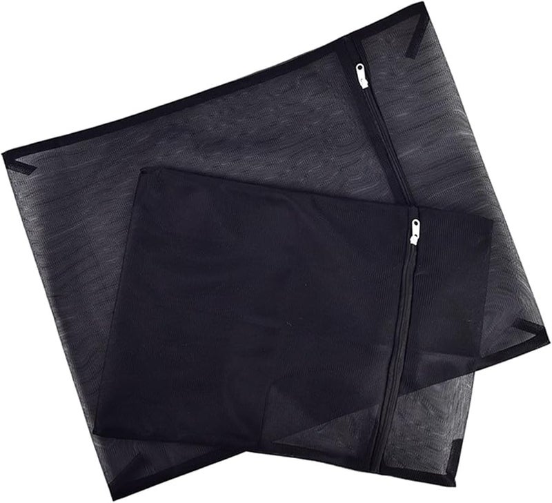 حقيبة غسيل من النايلون الشبكي الرمادي الفاتح بسحاب للصدرية والملابس الحساسة - Image 3